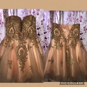 a cute mini strapless pink dress